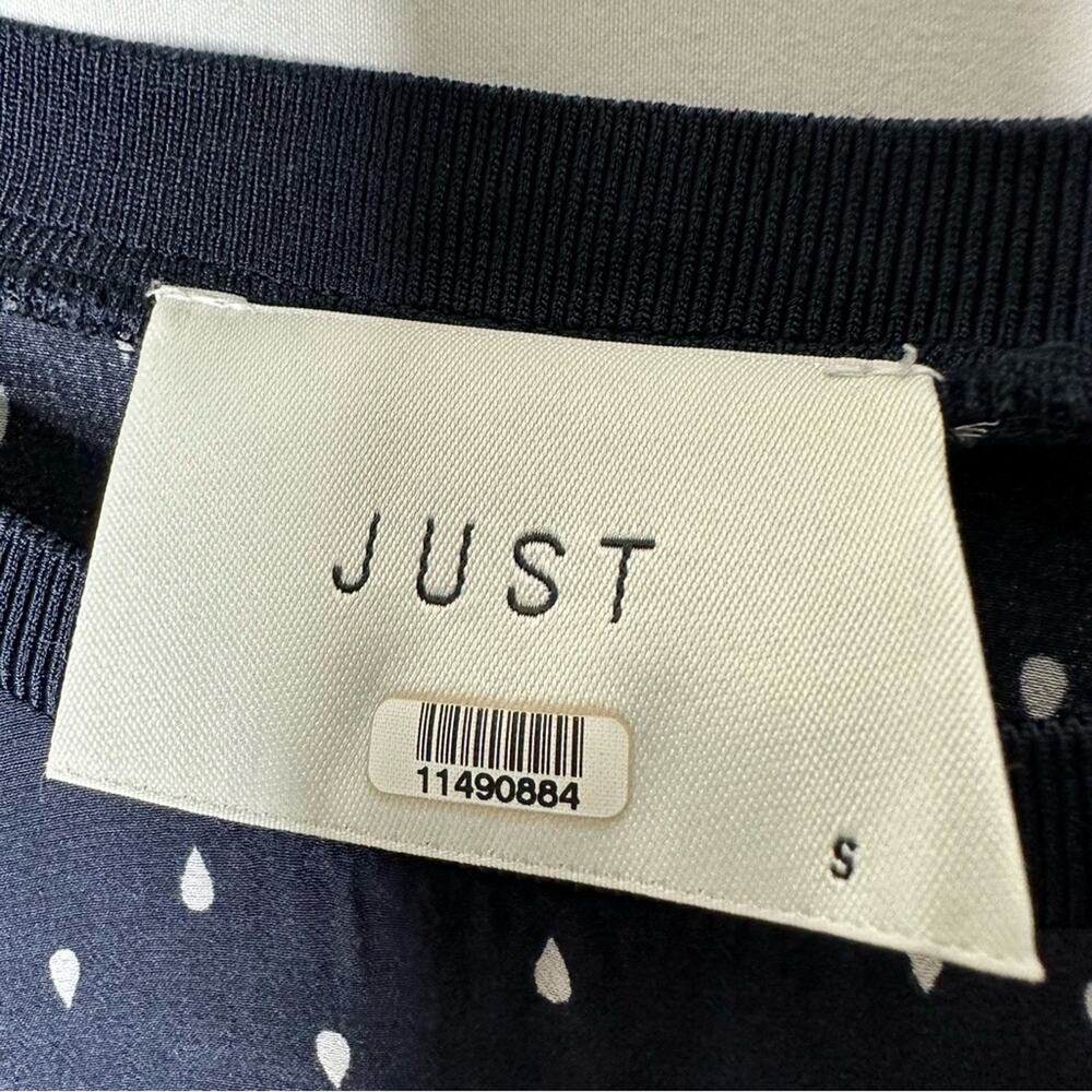 JUST Navy Dress with White Raindrops in Small - Picture 2 of 5
